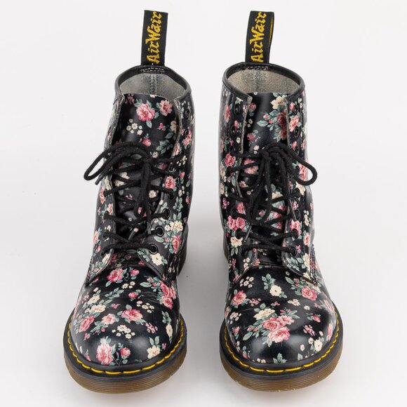 DR MARTENS 1460 Pascal English Vintage Rose Floral Combat Boots 9 - Picture 2 of 13